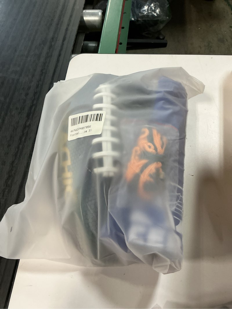 Condition photo showing New/Like New for milachic football  holographic football - reflective glowing footballs for kids  teens and adults  composite leather football with pump (official size 9 & youth size 6 & peewee size 3)