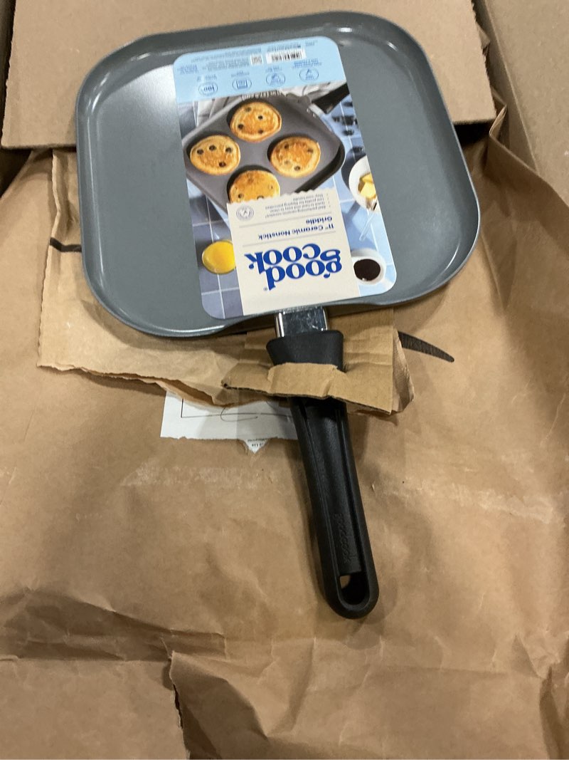 Condition photo showing Good Condition for GoodCook Everyday Griddle Pan Ceramic Nonstick Aluminum Construction for Even Heating Non-Toxic PTFE & PFOA Free, 11-Inch, Black