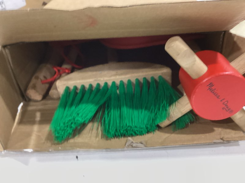 Condition photo showing Good Condition for melissa & doug dust sweep mop 6-piece pretend play set, toddler toy cleaning, pretend play home cleaning, kids broom and mop set for ages 3+