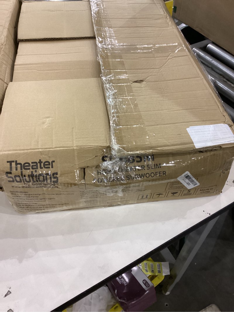 Home theater slim powered subwoofer