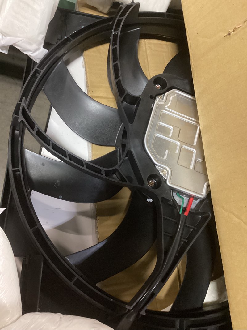 Condition photo showing As Is for tyc 623420 bmw replacement cooling fan assembly, 1 pack
