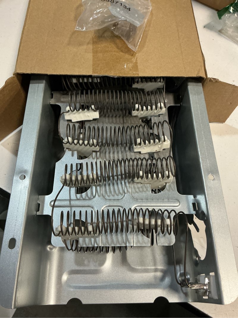 Condition photo showing As Is for wed4815ew1 ned4655ew1 wed5300sq0 wed5000dw2 med4500mw0 for amana whirlpool maytag dryer heating element kenmore110 70 80 500 600 series model -1 year warranty