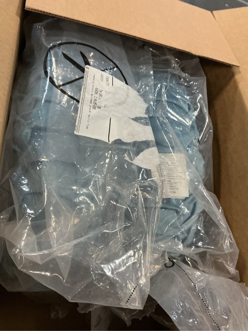 Condition photo showing Good Condition for hig set of 2 dusty blue ruched velvet round throw pillows – 14.5’’ decorative pillows with soft polyester filling for couch, bed, living room, bedroom, or dorm – handmade, stress relieving, all-season r-dusty blue 2 count (14.5 inch diameter)