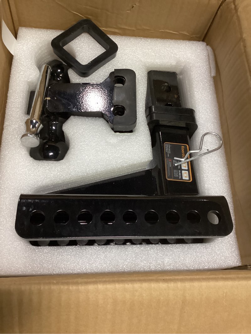 Condition photo showing Good Condition for adjustable trailer hitch -drop hitch-tow hitch with 2 inch receiver-6inch drop/rise, 2" & 2-5/16" ball hitches for trucks, 20,000 lbs gtw, trailer hitches with anti-theft pin, black…