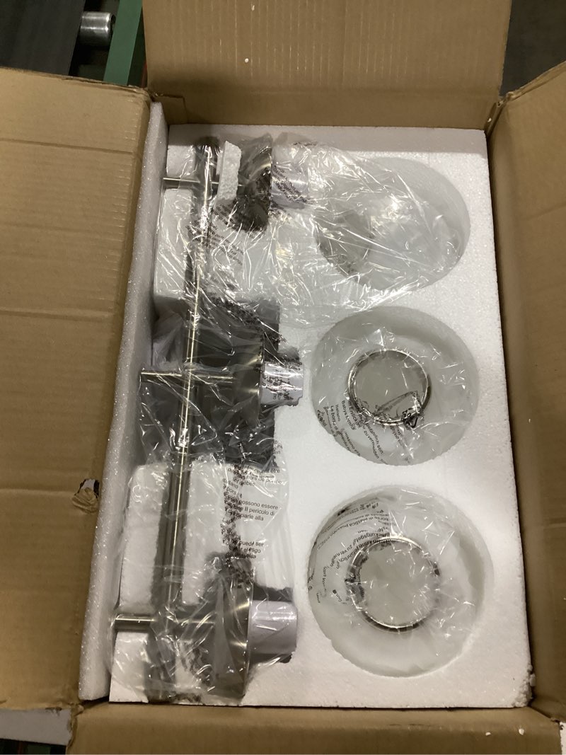 Condition photo showing New/Like New for bathroom light fixtures over mirror, 3-light brushed nickel vanity lights for bathroom, mid-century modern vanity light with milky white globe glass shades, 22.4 inch sconces wall lighting for bath brushed nickel 3-light