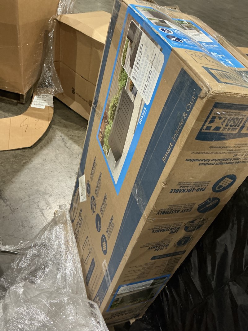Condition photo showing As Is for suncast 50 gallon deck box