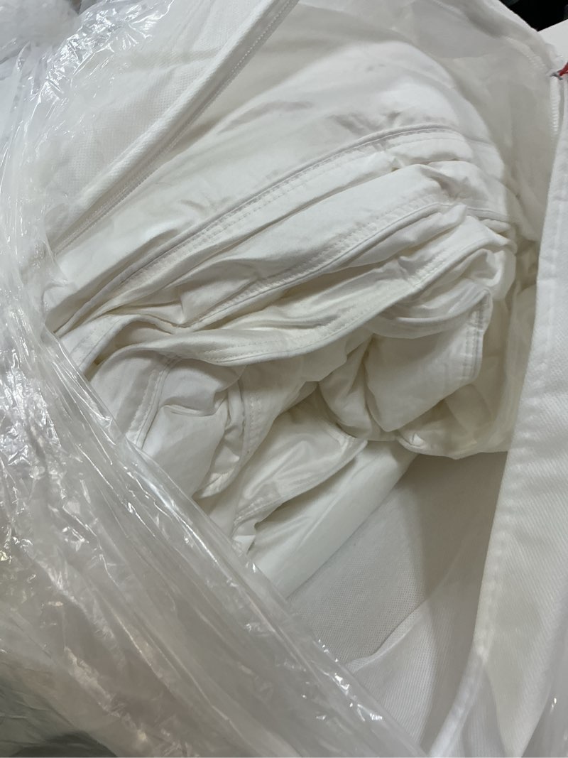 Condition photo showing As Is for premium down alternative duvet insert, full/queen, white
