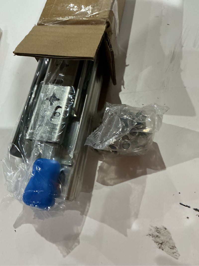 Condition photo showing As Is for with lock heavy duty drawer slides 12 14 16 18 20 22 24 26 28 30 32 34 36 40 inch 250 lbs side mount full extension ball bearing rails rail tool box runner glide -w:53mm, 16 inch