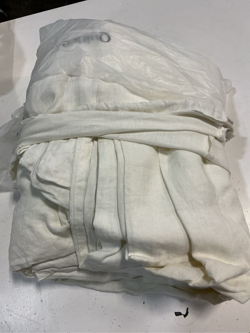 Condition photo showing As Is for quince european linen duvet cover, king/cal king, ivory
