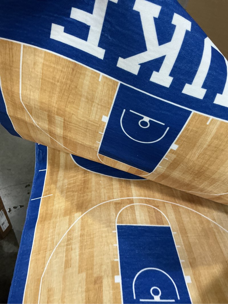 Condition photo showing As Is for fanmats 8171 ncaa -duke blue devils basketball court runner rug - 30in. x 72in. | sports fan area rug