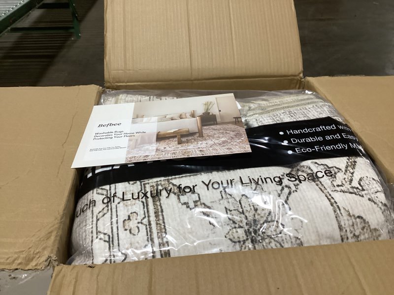 Area Rugs for Living Room - 9x12, Boho Non-Slip Low Pile Carpet Machine Washable Rugs for Bedroom, F