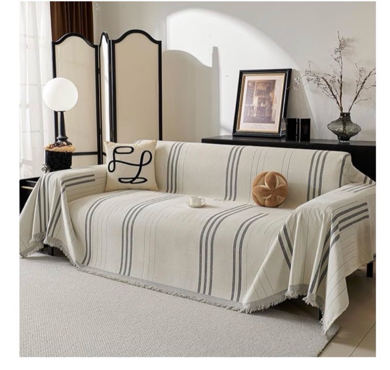 boho couch covers for sofa washable sofa covers for 3 cushion couch soft non slip couch covers for sectional sofa dog pet furniture protector (light gray, 71\"*102\") (different color )