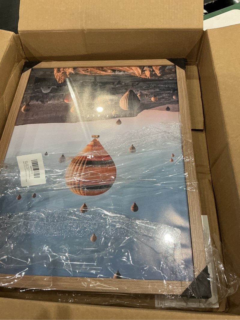 Condition photo showing Good Condition for 15x20 picture frame rustic brown for poster photo picture, horizontal and vertical formats for wall hanging, 15 x 20 wall gallery poster photo frame for 15 by 20 photos posters, rustic brown rustic brown 15x20 inch