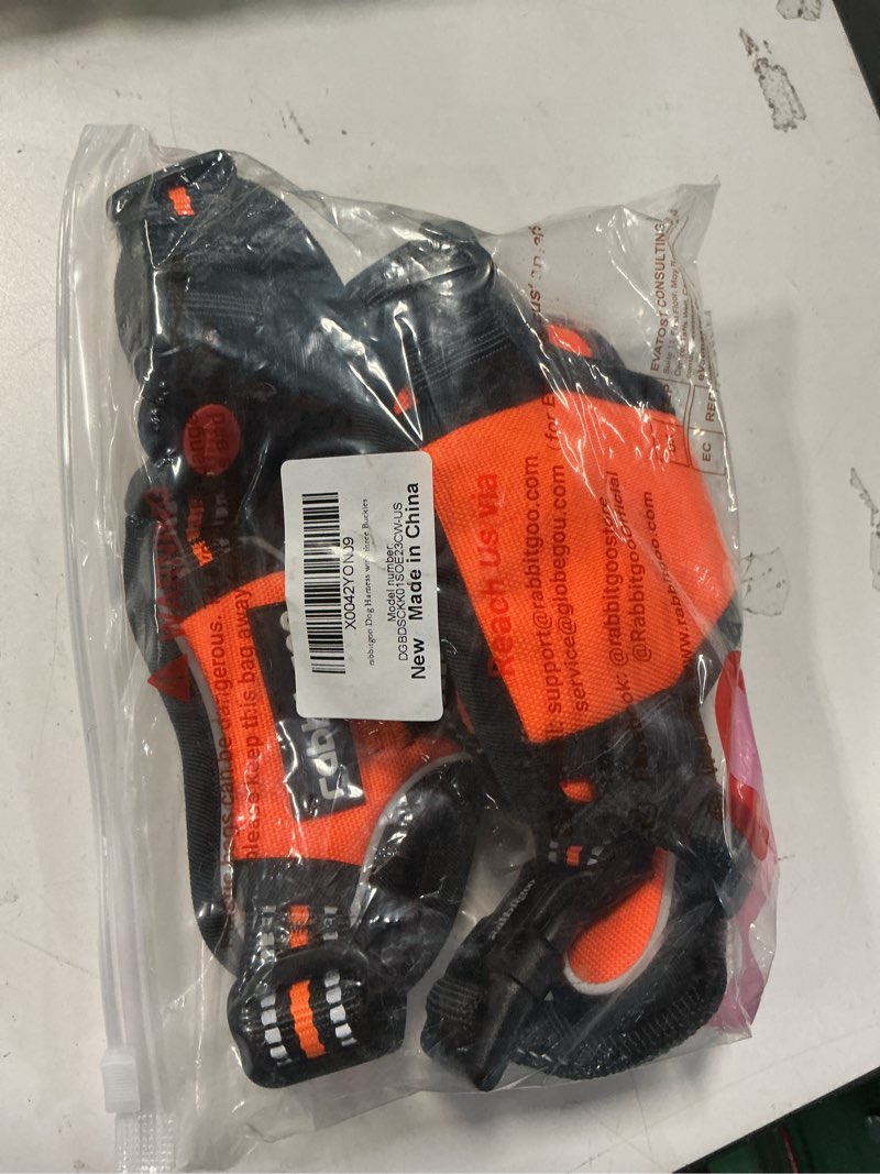 Condition photo showing Good Condition for rabbitgoo Dog Harness Small Sized, No Pull Pet Harness with 3 Buckles, Adjustable Soft Padded Dog Vest with Instant Control Handle, Easy Walking Reflective Pet Vest for Small Dogs, Orange, S