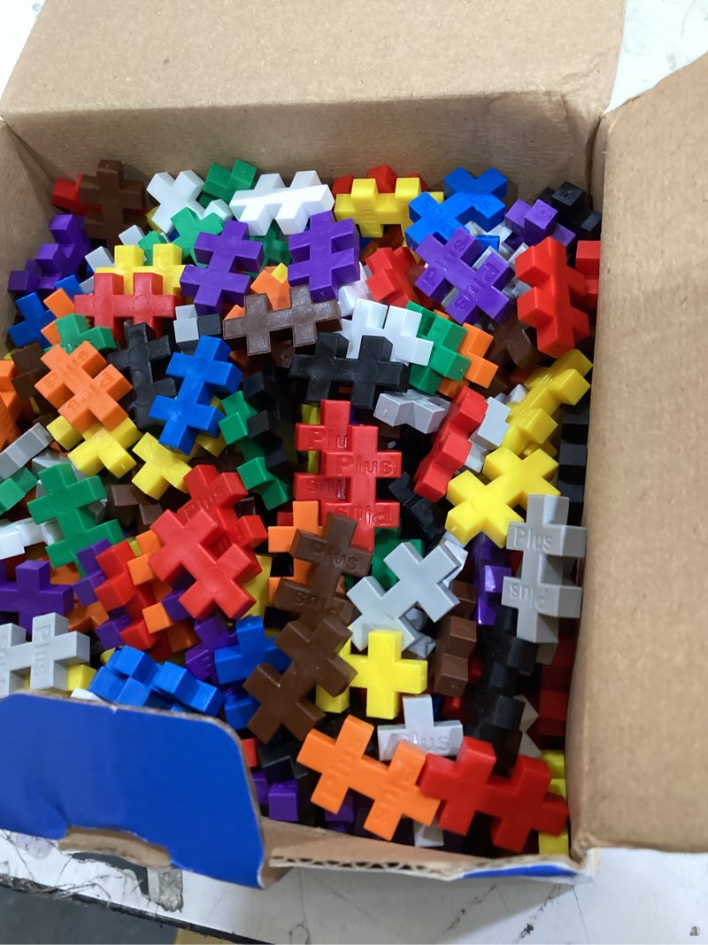 Condition photo showing Good Condition for plus plus 600 piece interlocking building blocks for kids, open ended connecting toys, stem bin classroom mini manipulatives play tube - basic color mix