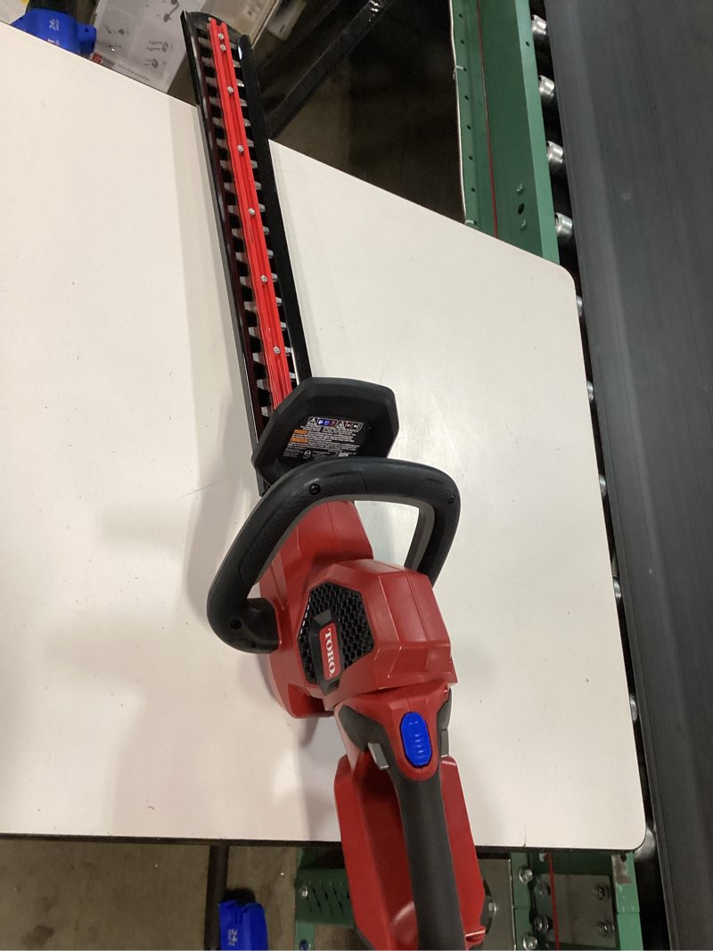 Condition photo showing As Is for toro flex-force 24-inch 60v max cordless hedge trimmer