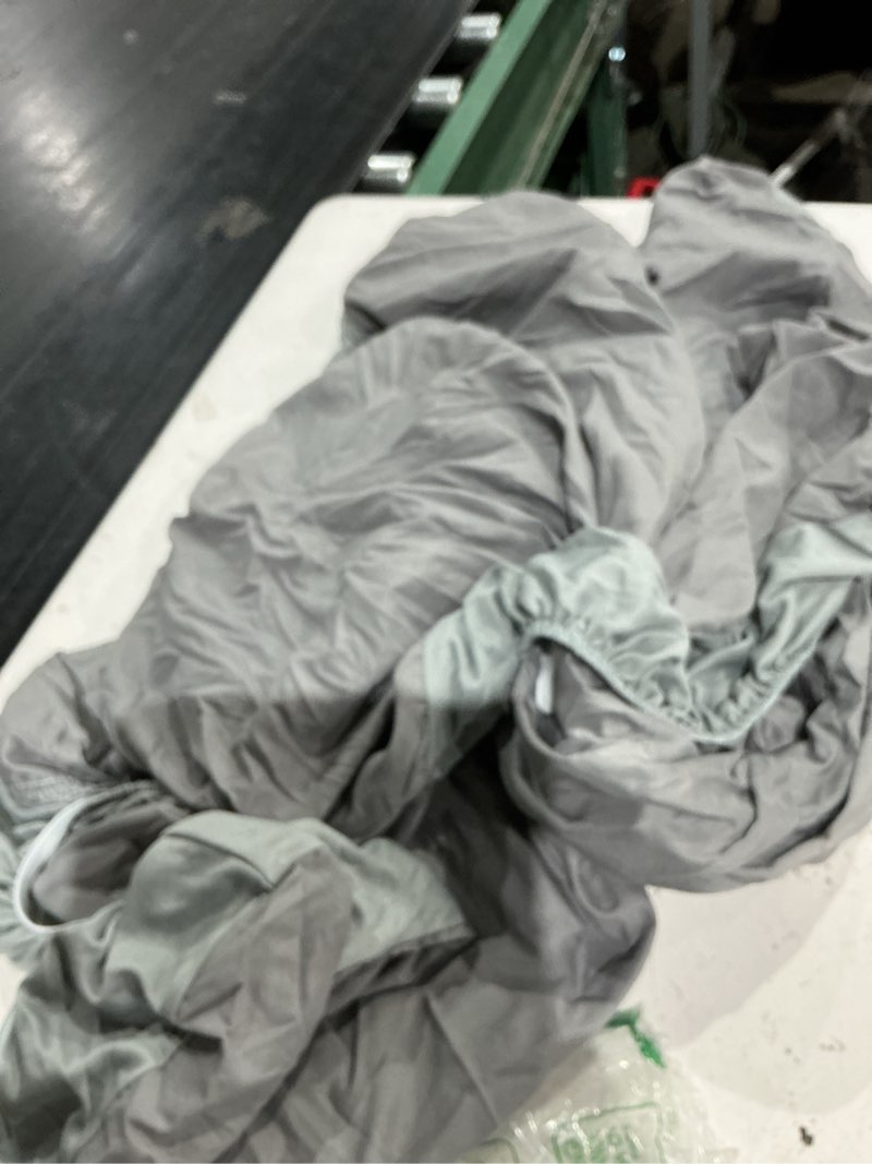 Condition photo showing As Is for square playard/playpen fitted sheets, perfect for new room2 / totbloc portable playard, 2 pack, ultra soft microfiber, fitted playpen sheet, grey. gray