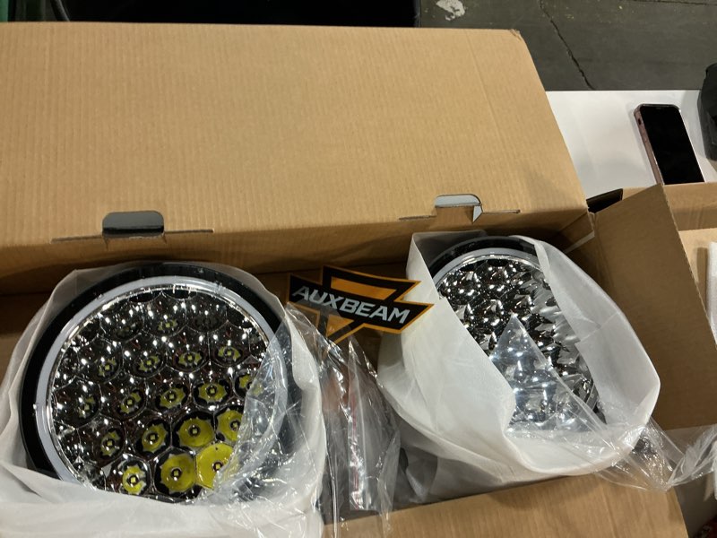 Condition photo showing Good Condition for auxbeam 360-pro series 9 inch round off road lights, 270w led driving lights 37776lm spot flood combo light bar, auxiliary light pods bumper work lights offroad lighting 9" (zd000675)