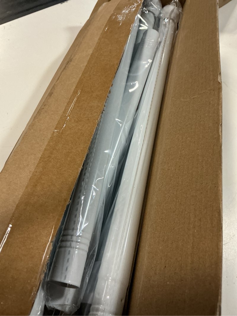 Condition photo showing New/Like New for 4 pack white tension curtain rod for windows 28 to 48 inch, adjustable expandable pressure spring curtain rod no drilling, 7/8" curtain rod for bedroom doorway closet door white-4p 28-48 inches