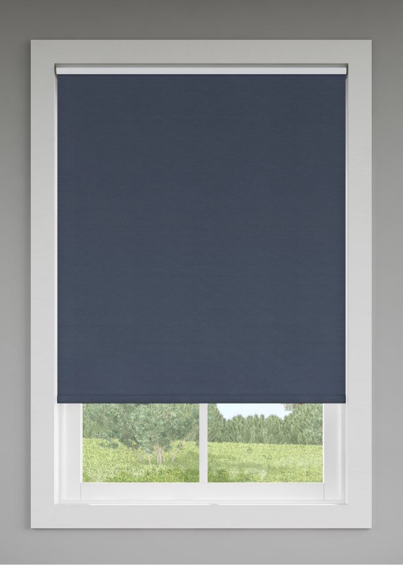 Levolor navy blue roller shade 55” width