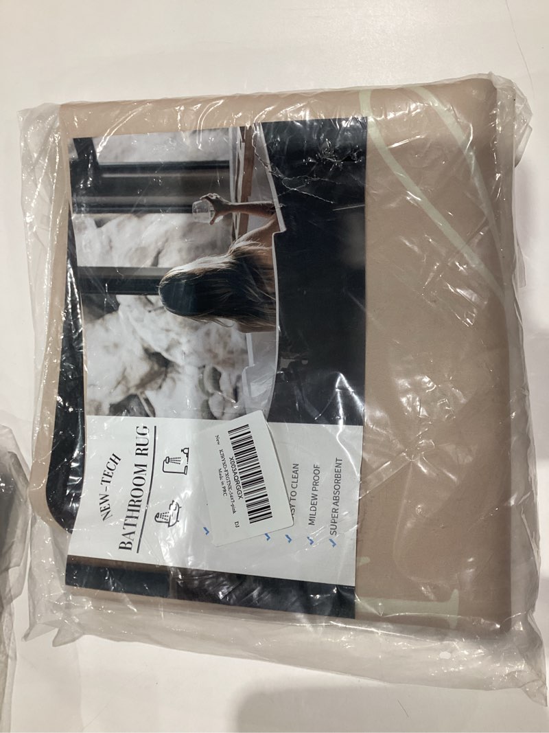 Condition photo showing New/Like New for tchdio Bath Mat-Super Absorbent Quick Dry Bath Mats for Bathroom Floor Non Slip-Bathroom Mats with Rubber Backing-Ultra Thin Bathroom Rugs Fit Under Door, 21" x 34", Pink Pink 21x34inch