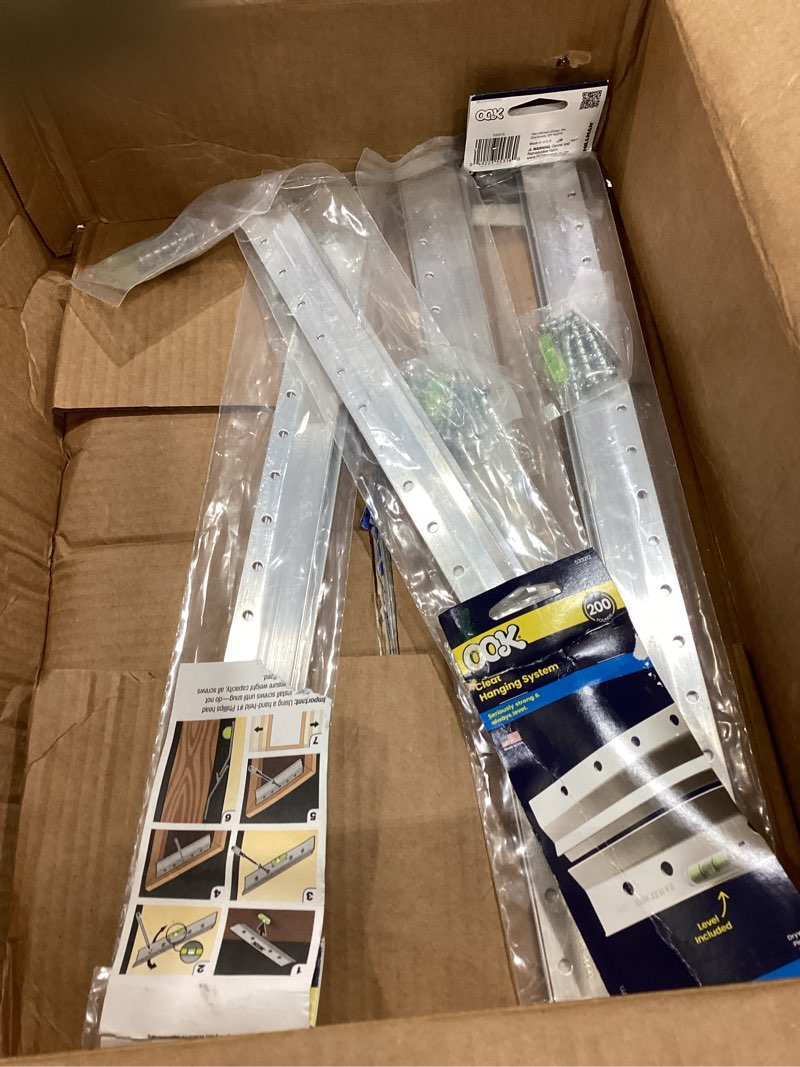 Condition photo showing Good Condition for ook 533212 french cleat mirror and picture hangers with hardware, 200lb, aluminum (13 piece) 18" length, 200lb