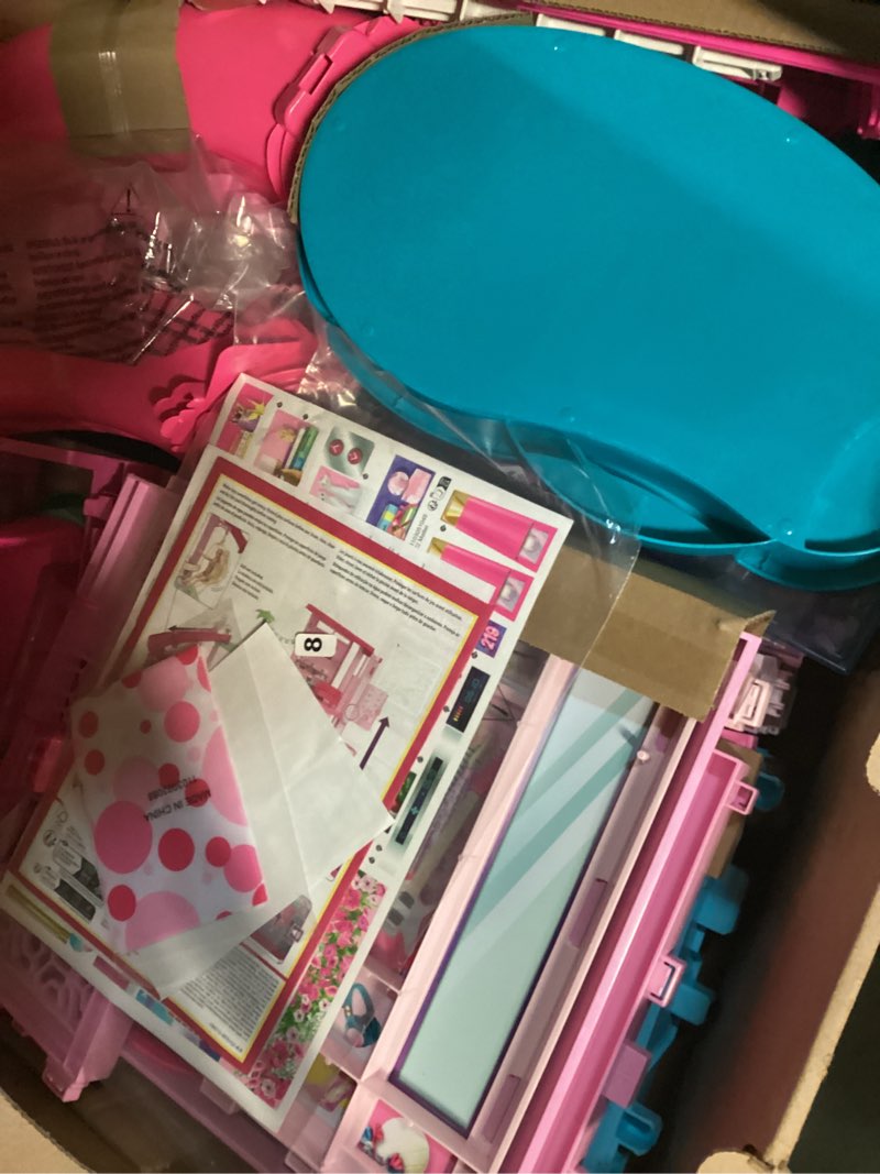 Condition photo showing As Is for Barbie Dreamhouse Pool Party Doll House with 75+ pc, 3 Story Slide: Adult Assembly, Fits 12 Inch Dolls