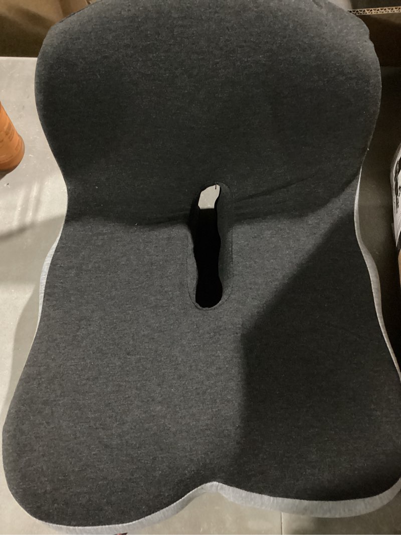 Condition photo showing Good Condition for Mosxoed Memory Foam Seat Cushion for Sciatica & Back Pain Relief - Ergonomic Chair Pad with Adjustable Strap & Supportive Comfort Cover, Non-Slip for Car, Truck, Office Chair - Dark Gray&Light Gray Dark Gray+light Gray