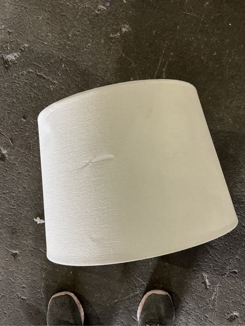 Condition photo showing As Is for wellmet creamwhite lampshade 