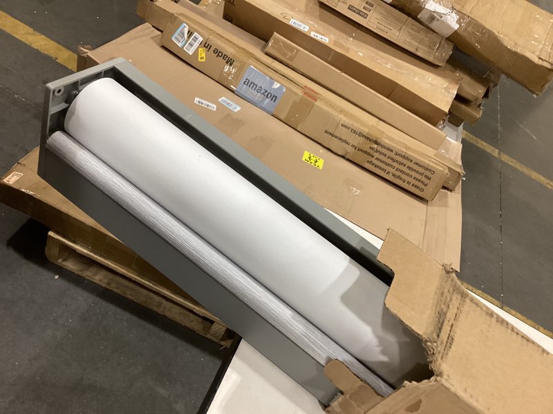 Condition photo showing Good Condition for aosky cordless roller shades blackout blinds for windows room darkening rolled up shades with spring system, uv protection window shades door blinds for home and office (23" w x 72" h, white) 23"w x 72"h white