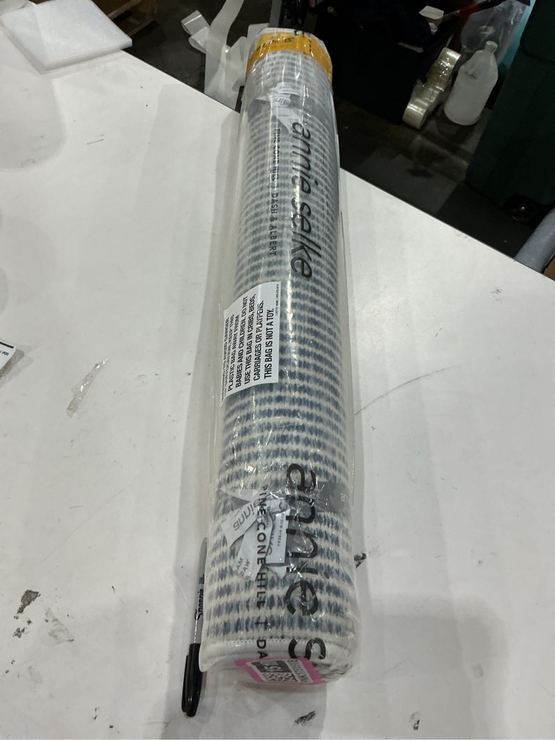 Condition photo showing New/Like New for Dash & Albert Malta Blue Machine Washable Rug, 2.5 X 8 Feet, Blue Stripe Pattern 2'6" x 8' (Runner) Blue