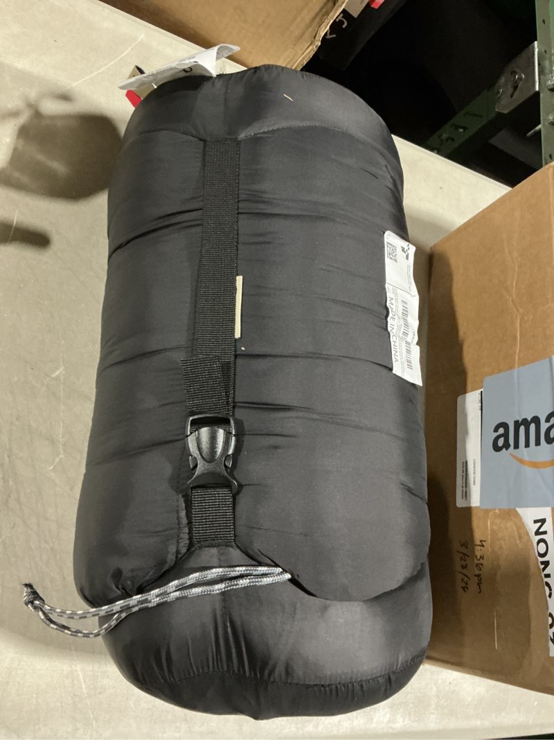 Condition photo showing Good Condition for down sleeping bag for adults, 600 fill power, ultralight & compact with compression sack for backpacking, camping, hiking 1000g down filling-black-right zip