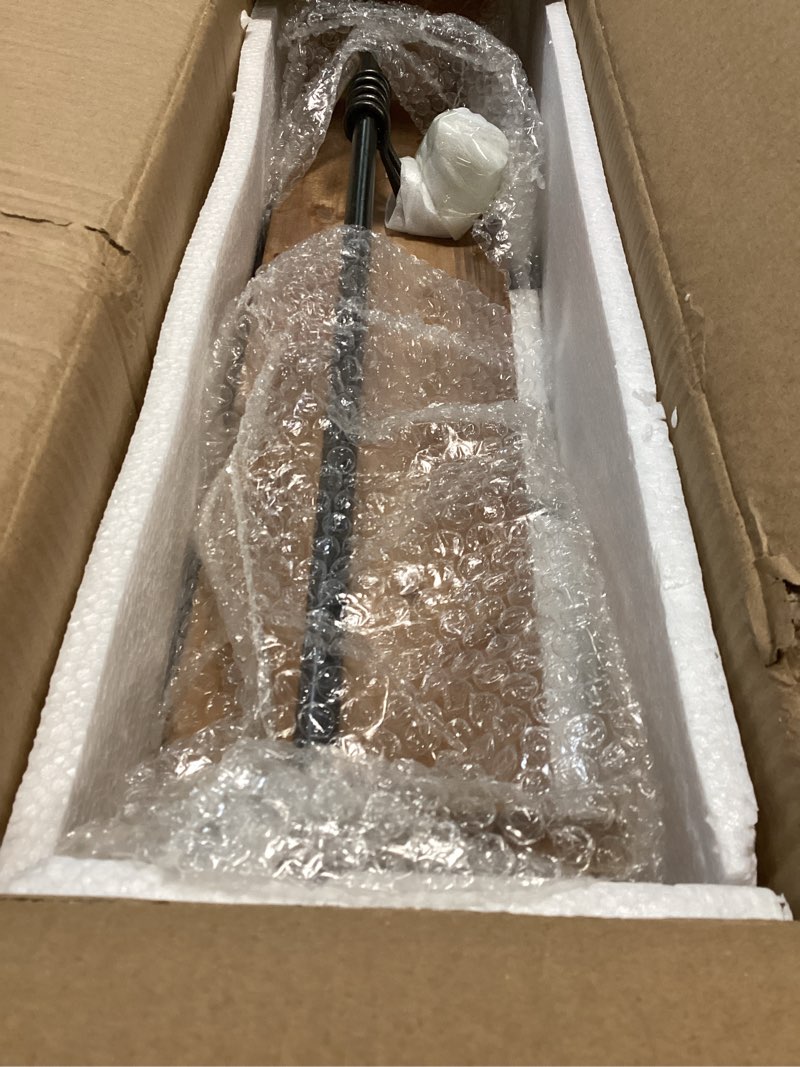 Condition photo showing Good Condition for HBCY Creations Wall Mounted Shelf with Coat Hooks and Baskets, Solid Wood Entryway Organizer Wall Shelf with Hooks - Hang Coats, Keys or Coffee Mugs, Rustic Brown 24" Wide Rustic Brown 24 Inch