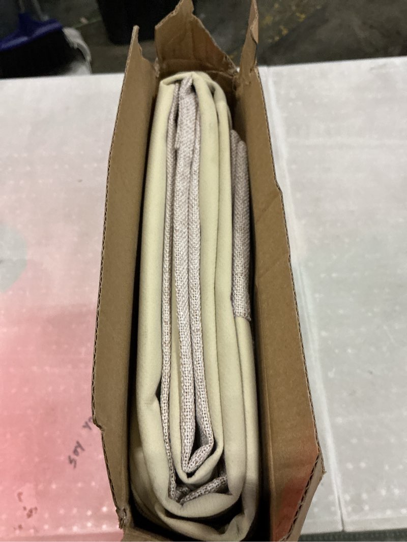 Condition photo showing Good Condition for miulee linen textured curtains for bedroom solid 100% blackout thermal insulated natural beige grommet room darkening curtains & drapes luxury decor for living room nursery 52 x 54 inch (2 panels) beige 52"w x 54"l (pack of 2)