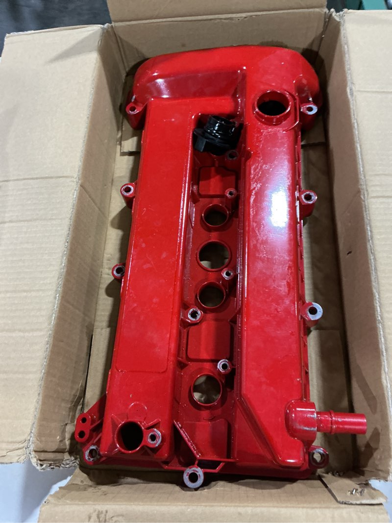 Condition photo showing As Is for 2.0l aluminum valve cover compatible with 2005-2008 escape 2008-2011 focus replace# 4s4z-6582-ca 4s4z-6582-c 4s4z-6582-d 1s7z-6584-ba 4s4z6582ca 4s4z6582c al red