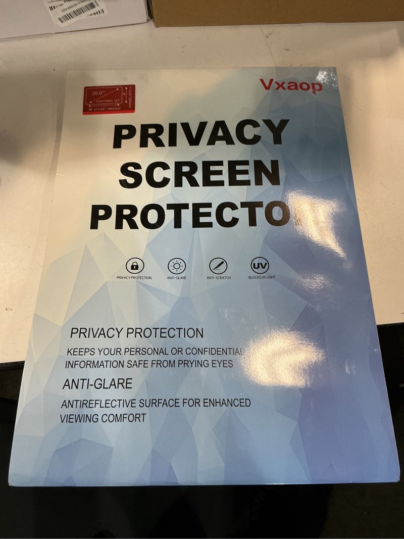 Condition photo showing New/Like New for [2-pack] 20 inch computer privacy screen filter (16:9 aspect ratio) - removable, anti glare & blue light blocking, compatible with hp dell asus acer samsung monitors 20.0'' widescreen (16:9)