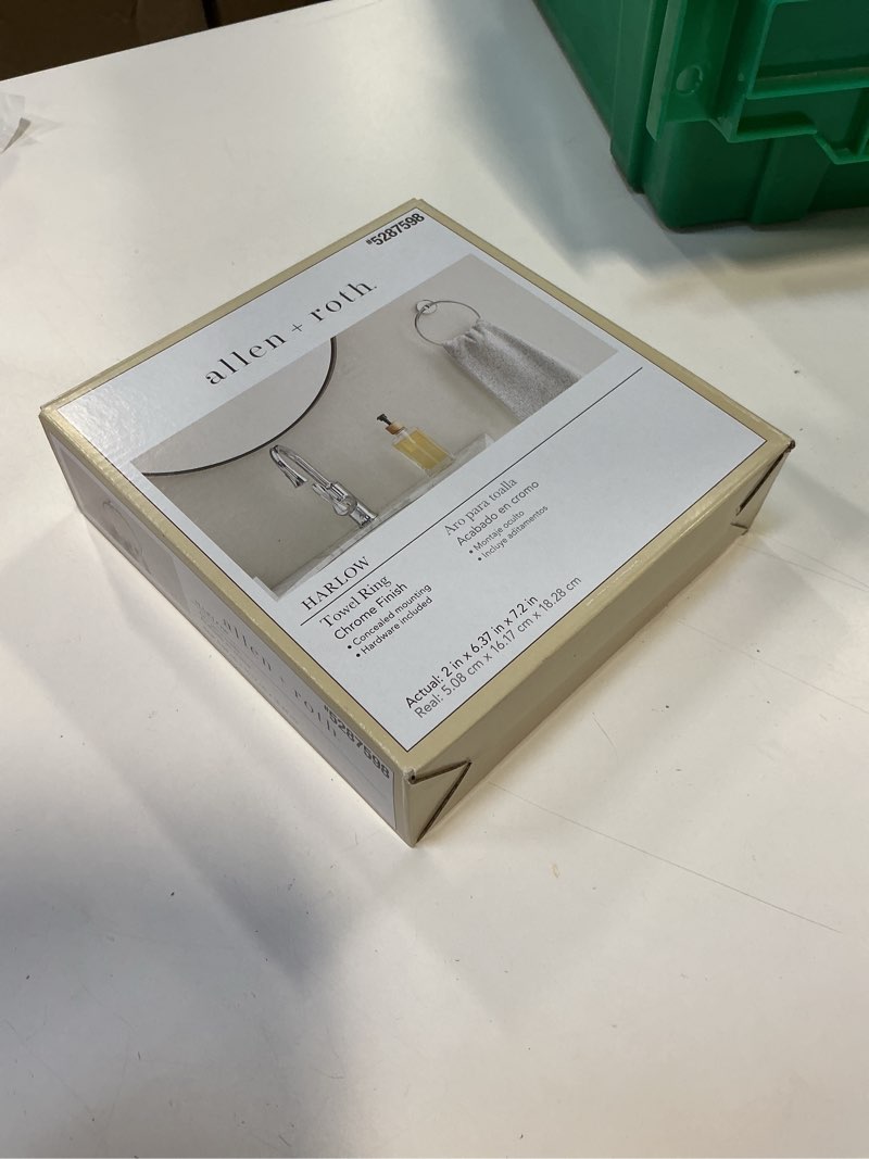 Condition photo showing Good Condition for allen + roth Harlow Polished Chrome Wall Mount Single Towel Ring 166