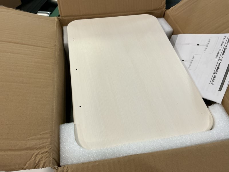 Condition photo showing Good Condition for floor standing book stand, foldable book holder for reading with page clips, 19"–51" height adjustable, sturdy podium stand for reading, bible, laptop, cookbooks, or projector higher without u-shaped