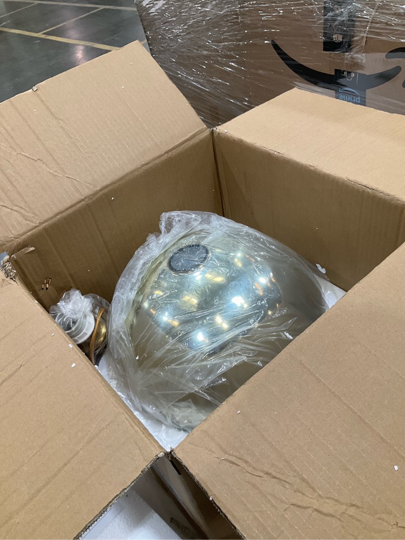 Condition photo showing Good Condition for gradient color glass pendant light,modern glass hanging light chandelier light (gold, 20cm) gold 20cm