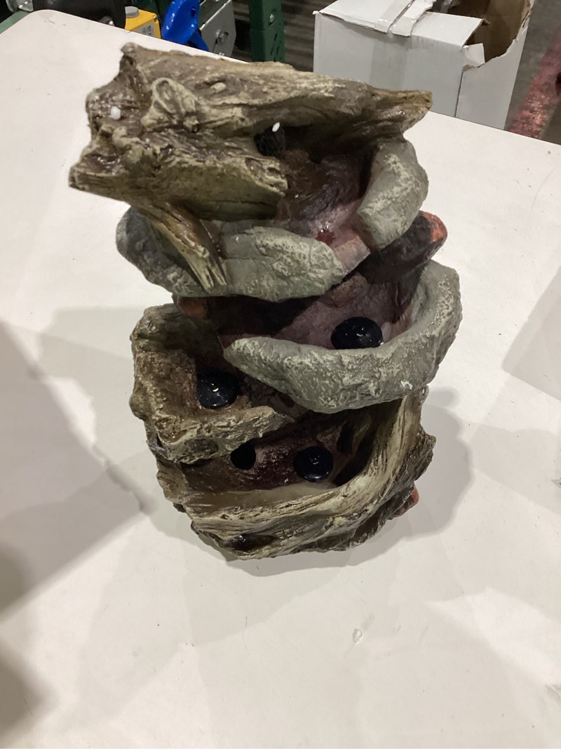 Condition photo showing As Is for northlight gray lighted rock outdoor garden water fountain