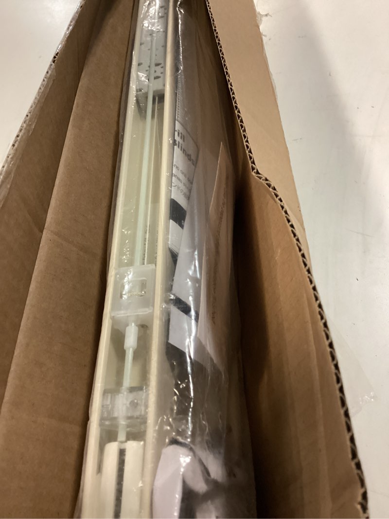 Condition photo showing Good Condition for LazBlinds No Tools No Drill 1" Vinyl Mini Blinds, Cordless Blinds for Windows, Light Filtering Horizontal Window Blinds & Shades, 26 1/2" W x 64" H, Cream Cordless-cream 26 1/2" W x 64" H