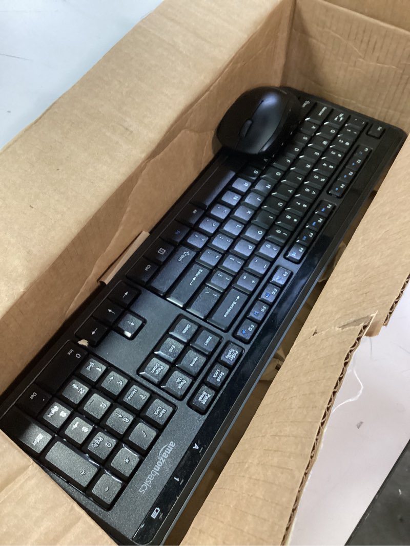 Condition photo showing As Is for Amazon Basics Wired Keyboard and Mouse Bundle, Full-Sized, QWERTY Layout, Black Single 1-Pack