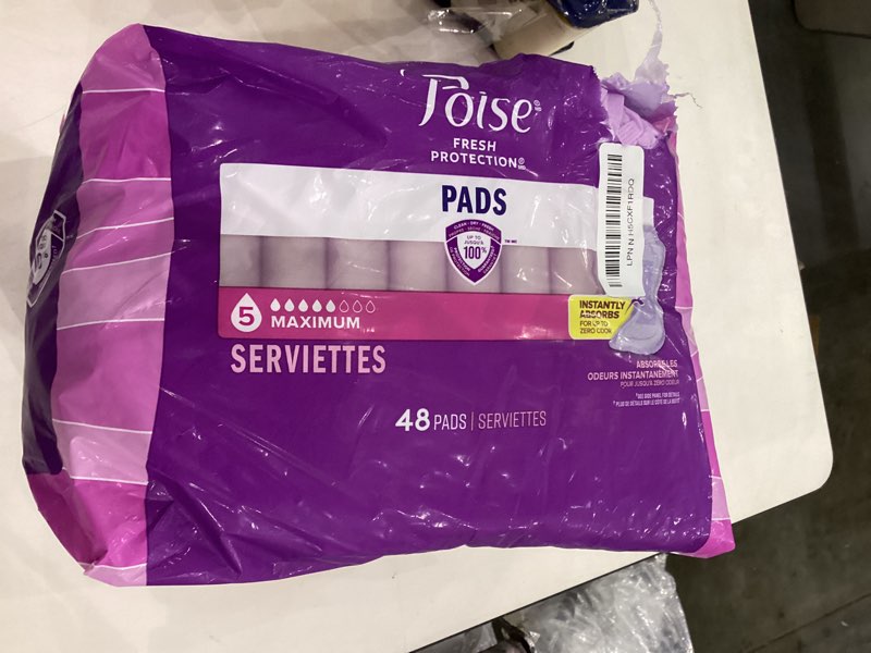 Poise Incontinence & Postpartum Pads for Bladder Leaks, 5 Drop Maximum Absorbency, Regular Length, 4