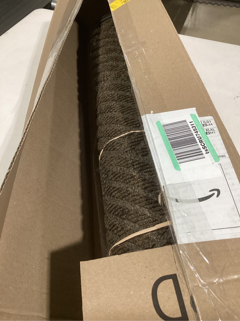 Condition photo showing Good Condition for Smiry Front Door Mat Outside Entrance, Heavy Duty Outdoor Indoor Natural Rubber Doormat, Non Slip, Trap Dirt and Moisture, Easy Clean, Low Profile Patio Porch Entryway Mat, 71x23, Brown Brown Rectangular 71" x 23"