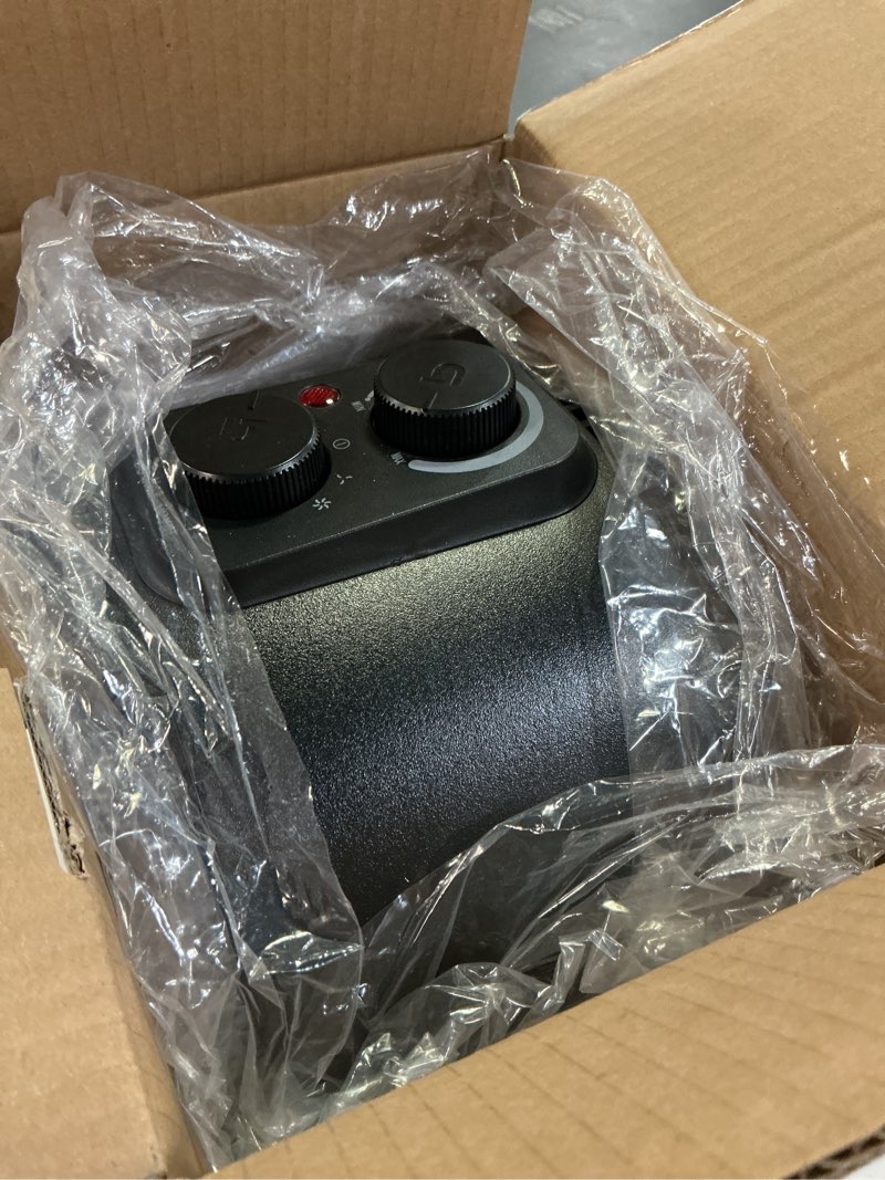 Condition photo showing As Is for Utilitech 1500 -Watt Fan Compact personal Indoor Electric Space Heater with Thermostat