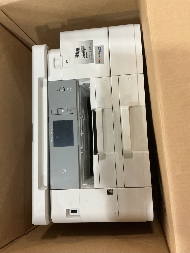Condition photo showing As Is for Brother INKvestment 4555 Wireless Color Inkjet All-in-One Printer with 2.7” Color Touchscreen and 2 Paper Trays | Includes Refresh Subscription Trial(1) (MFC-J4555DW) Current Model: MFCJ4555DW New