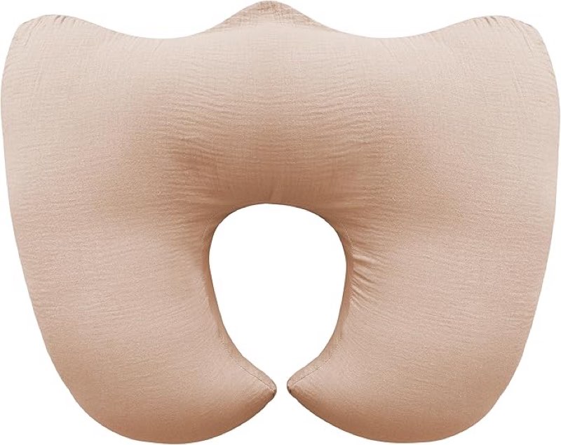 MOIICARE Muslin Nursing Pillow for Breastfeeding, 100% Cotton Cover Original Plus Size Breastfeeding
