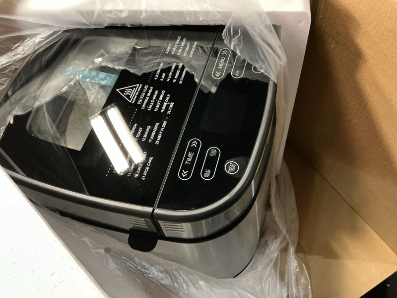 Condition photo showing Good Condition for 2.5lb bread maker with built-in electronic scale, 25-in-1 bread machine, beginner-friendly with adjustable baking & fermentation, non-stick easy-clean pan, quiet, 15h delay, recipes, white