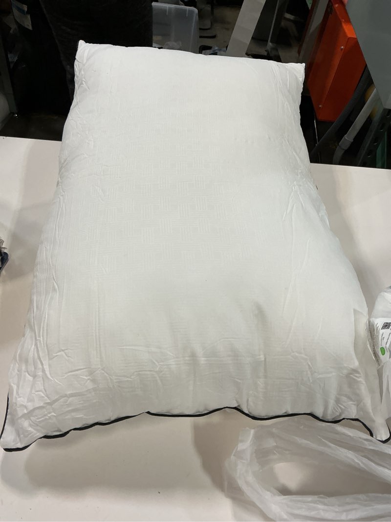 Condition photo showing As Is for APSMILE Medium Firm Feathers Down/Poly Pillow Queen Size Set of 4 Luxury Feather Pillow for Sleeping, 100% Organic Cotton Cover Hotel Bed Pillow, Wrapped in Polyester (White, 20\"x30\") (Set of 4 )