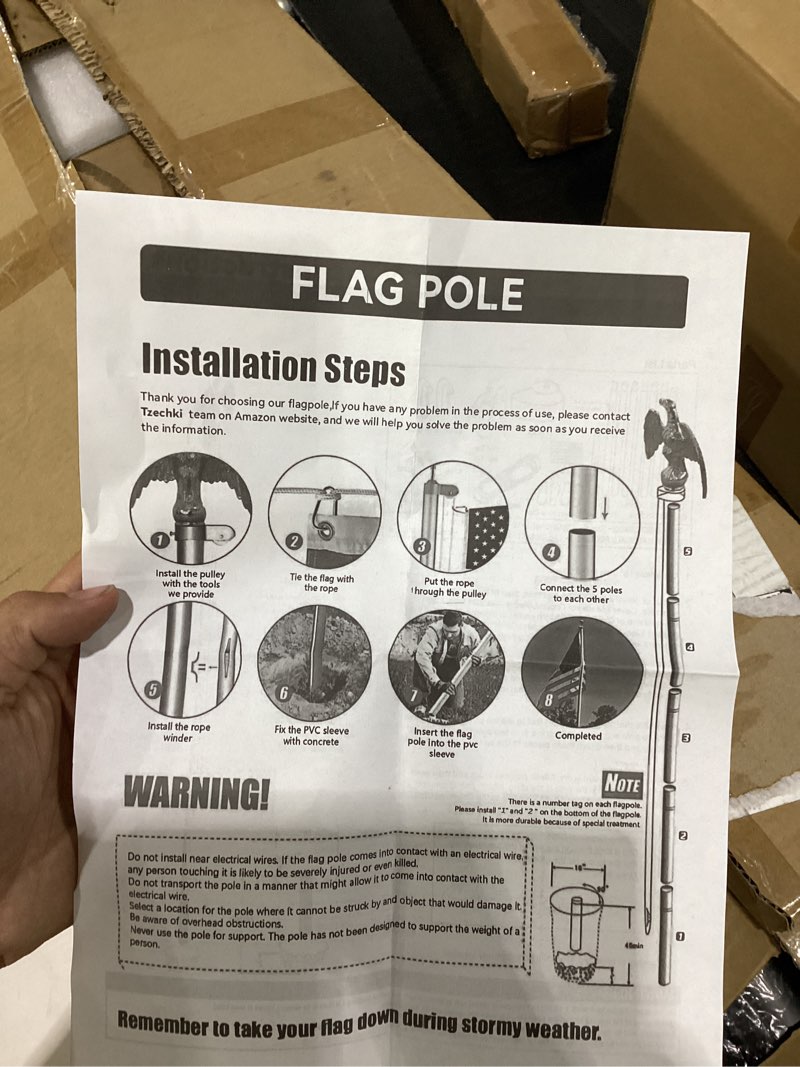 Condition photo showing Good Condition for american flag post flag pole with accessories